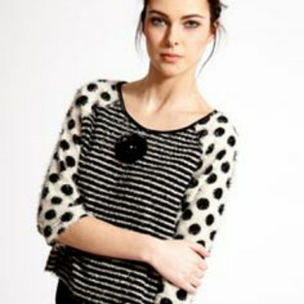 Knit Stripes and Spots Sweater