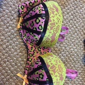 Multicolored hand made bra, one of a kind
