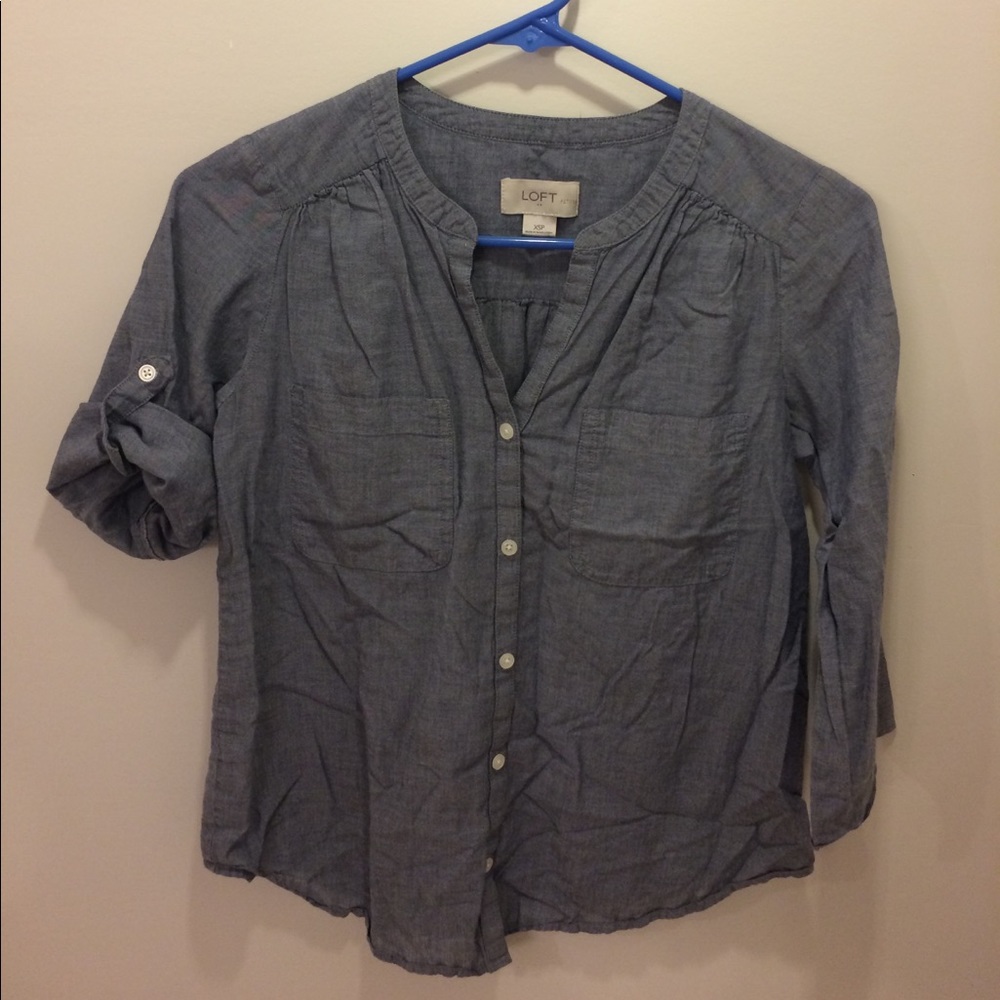 Loft petite chambray denim shirt