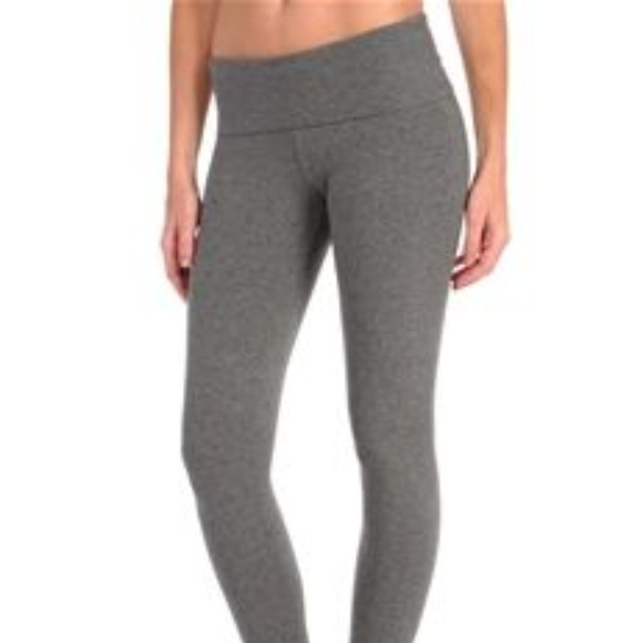 Hard Tail Pants - Hard Tail Gray Foldover Crop Legging Yoga Pants
