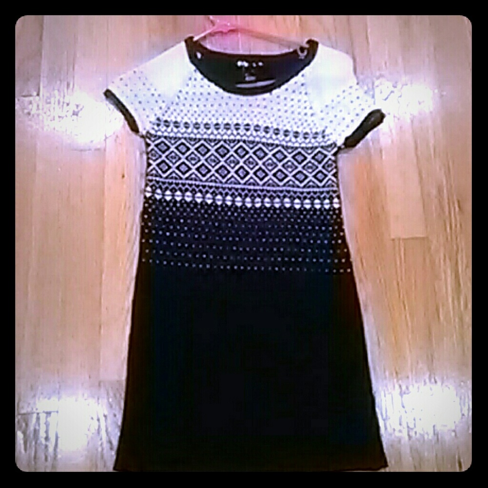 Black and white acrylic dress