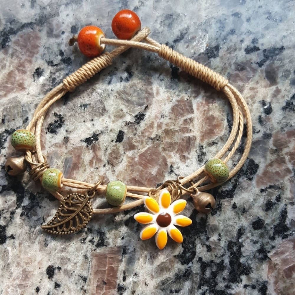 Yellow flower bracelet