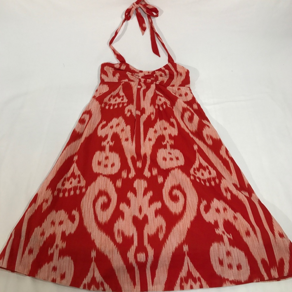 Anthropologie MAEVE IKAT orange dress