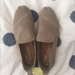 Taupe suede Toms