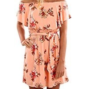 Floral Print Off Shoulder Dress