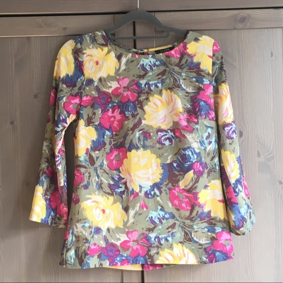 J. Crew Floral Print Blouse - Picture 2 of 6