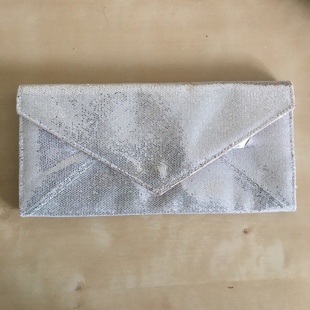NWOT Silver Sequin Clutch