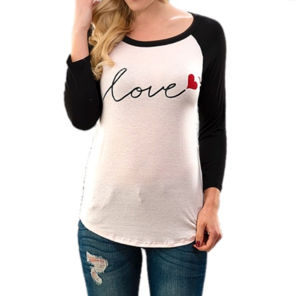 ❤️VDay Special❤️ Love Graphic Baseball Tee❤️