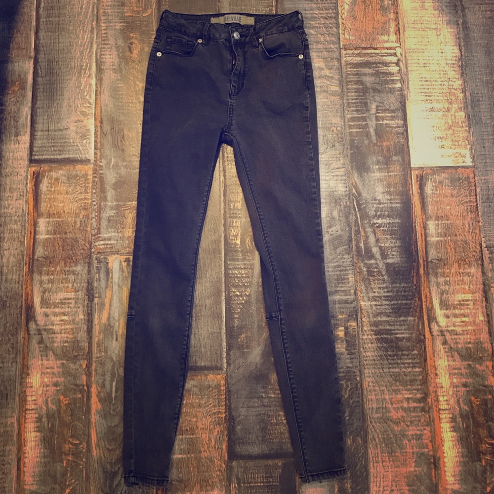Brandy Melville black zipper detail skinny jeans