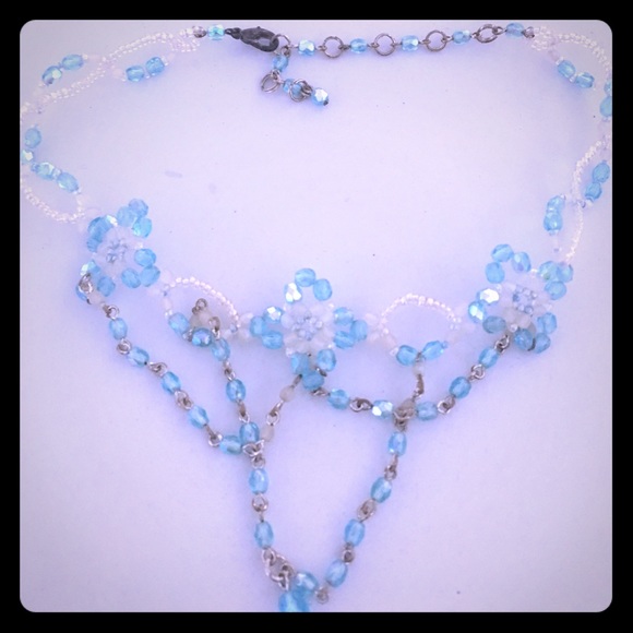 Sparkly light blue icy style choker - Picture 1 of 3