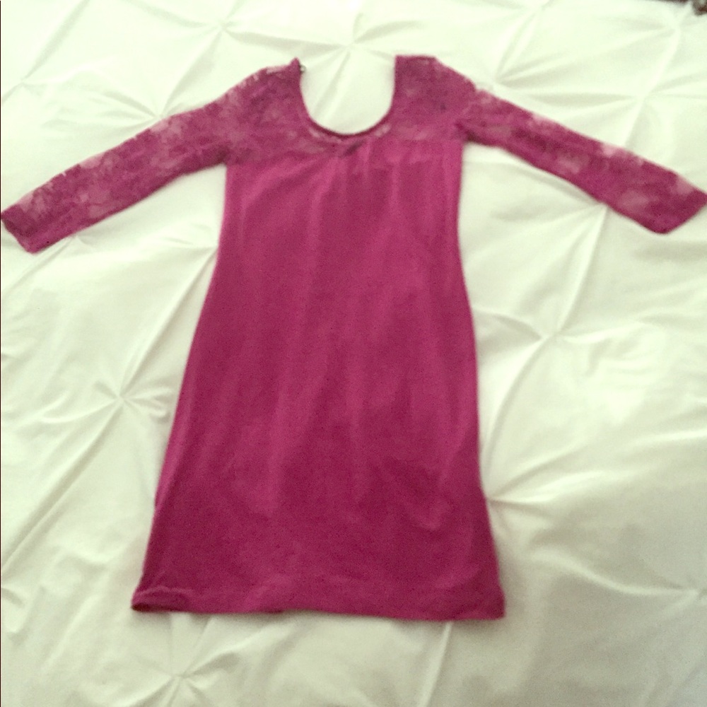 Magenta H&M lace accent dress