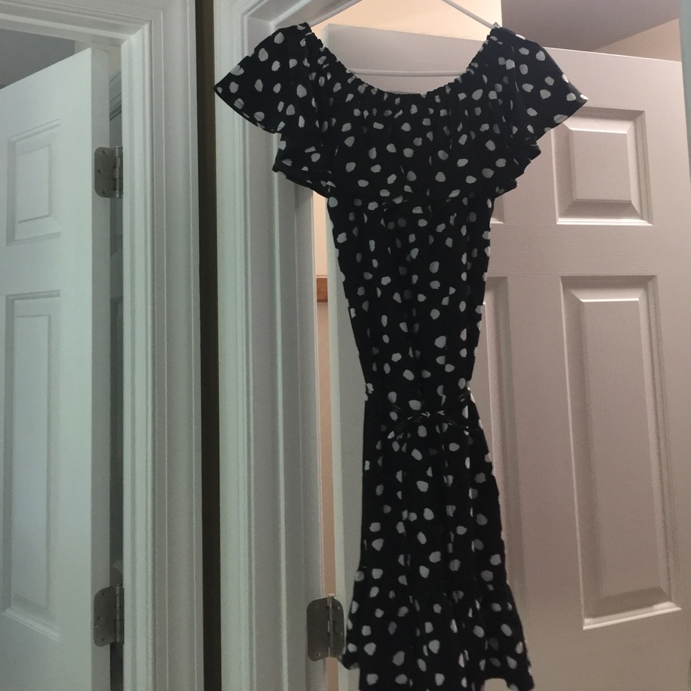 Fun Black & White Polka Dot Day Dress