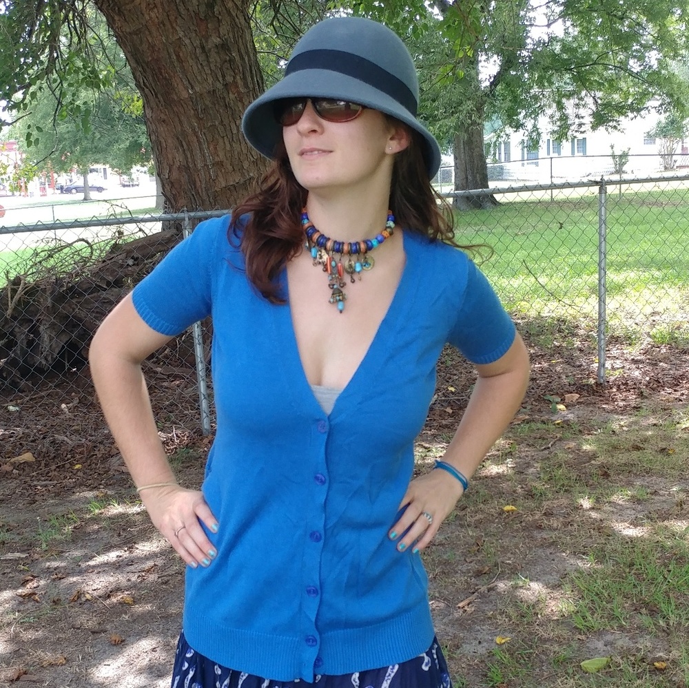 Blue button up shirt