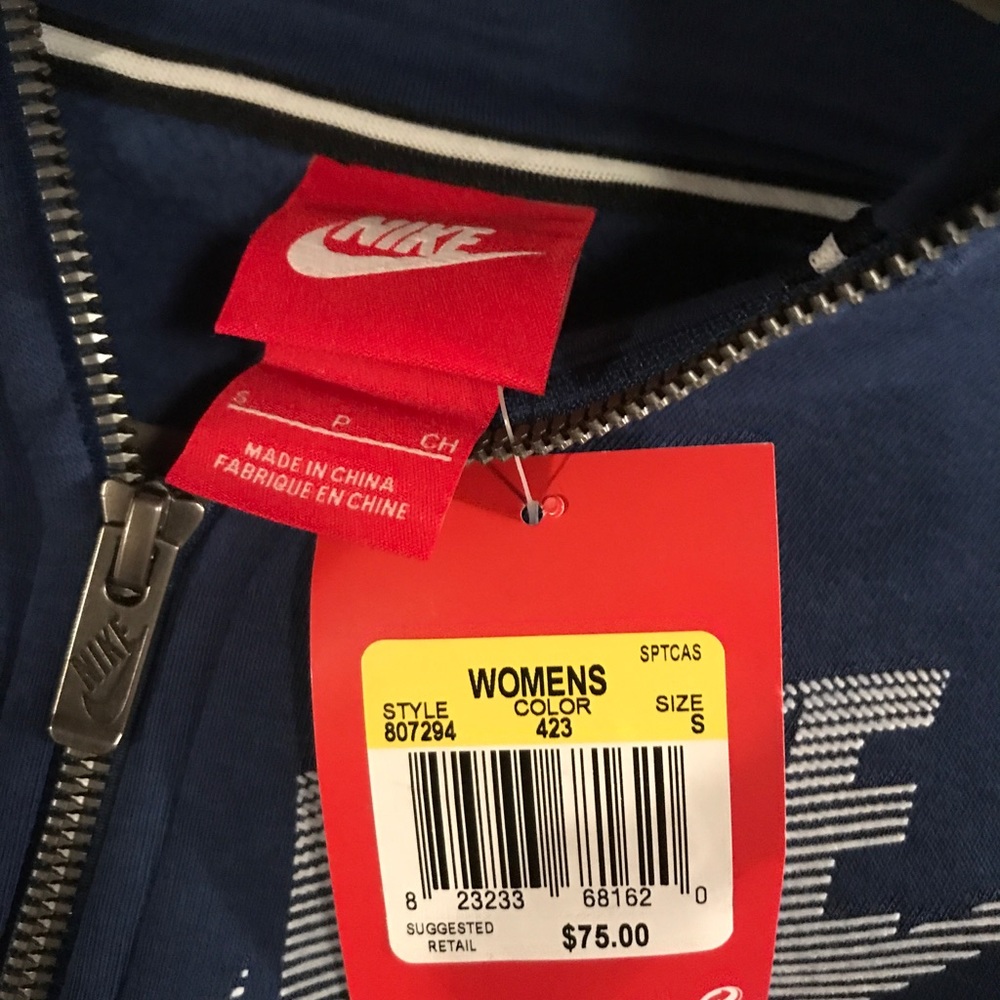 Navy Blue Nike Zip Sweatshirt - Picture 2 of 2