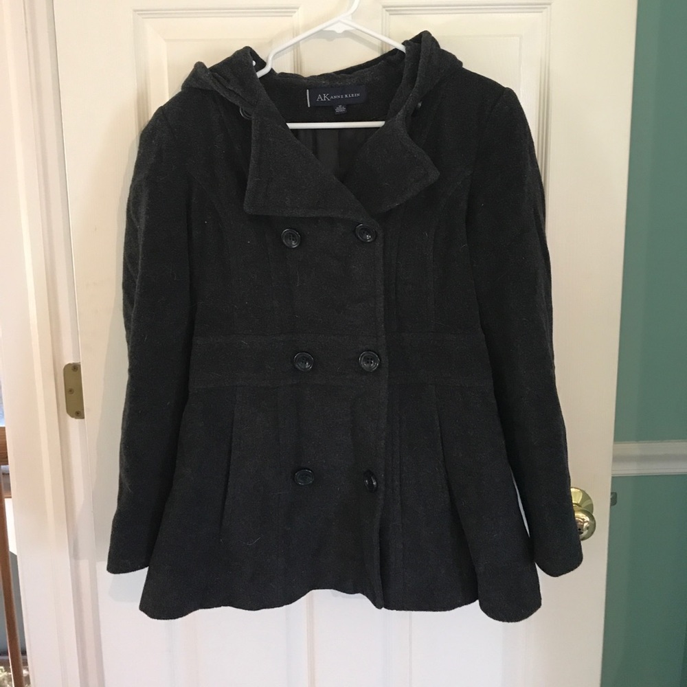 Grey Hooded Peacoat