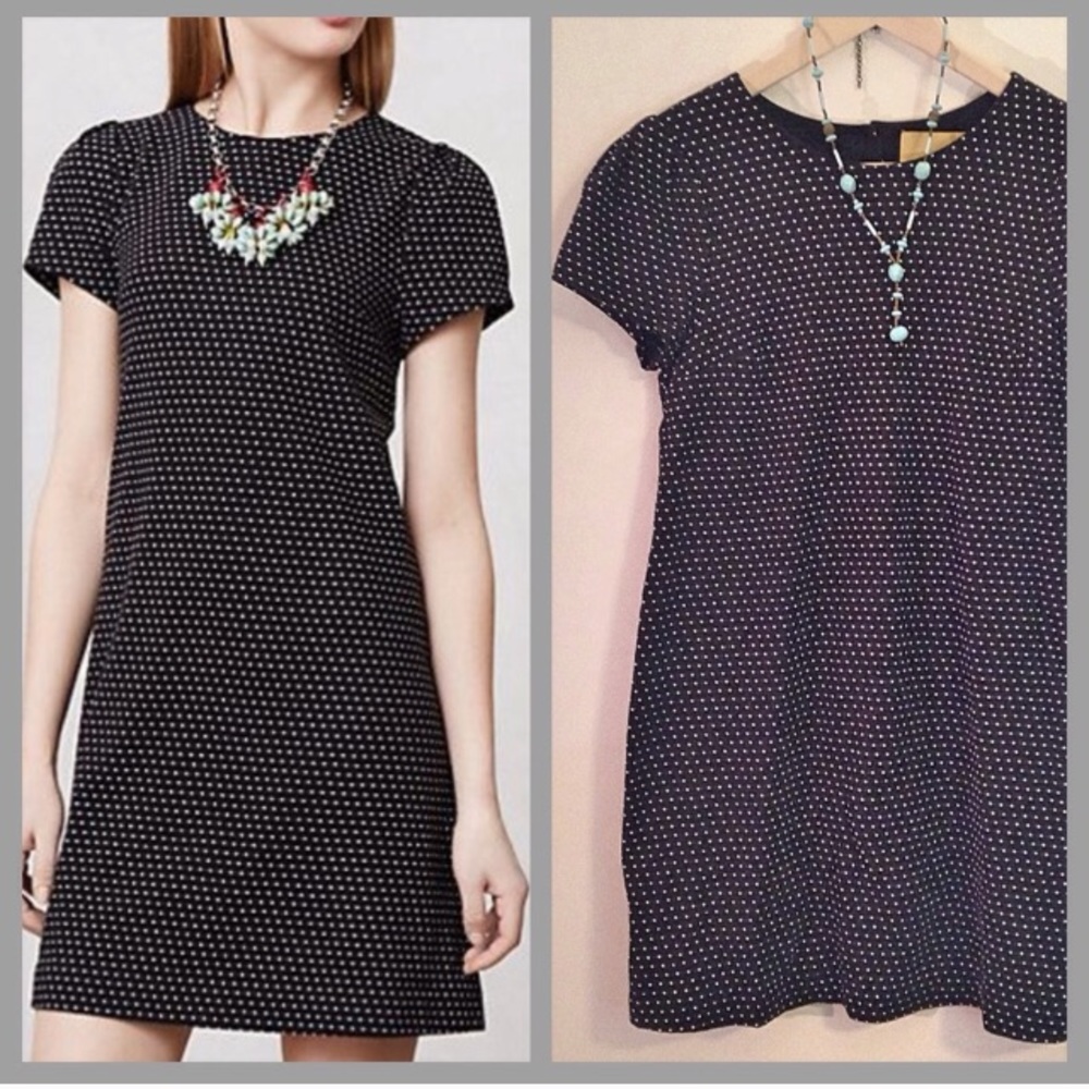 Anthropologie Maeve Black & White Polka Dot Dress
