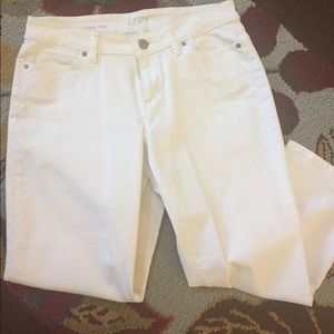 LOFT White denim crop pants