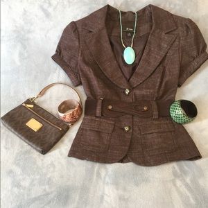 Buttoned half way collared top