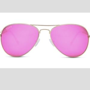 Diff Sunglasses - Cruz Gold Fram Pink Mirror Lens