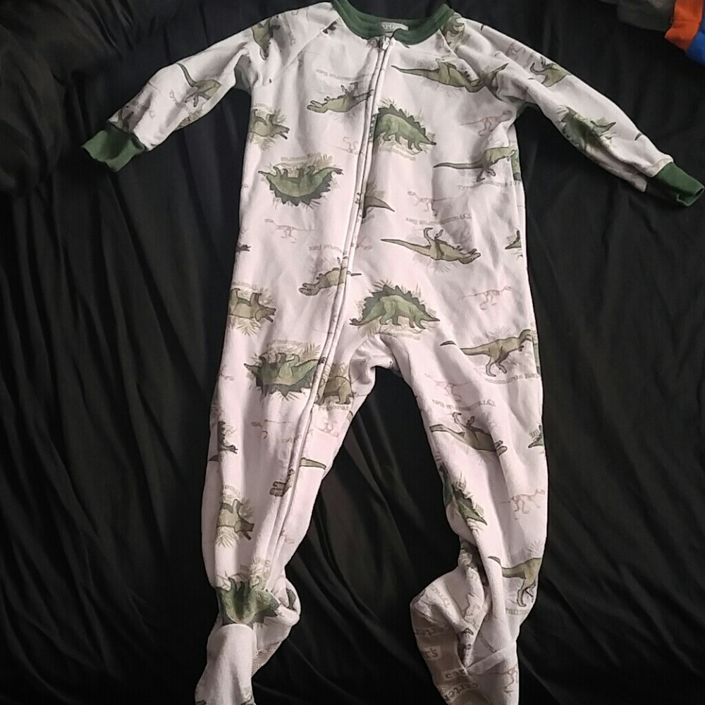 Toddler Boy dinosaur footie pajamas