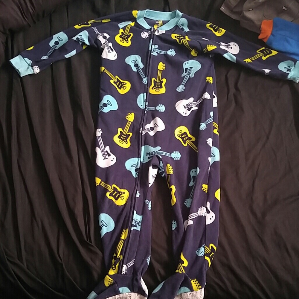 Toddler Boy guitar footie pajamas