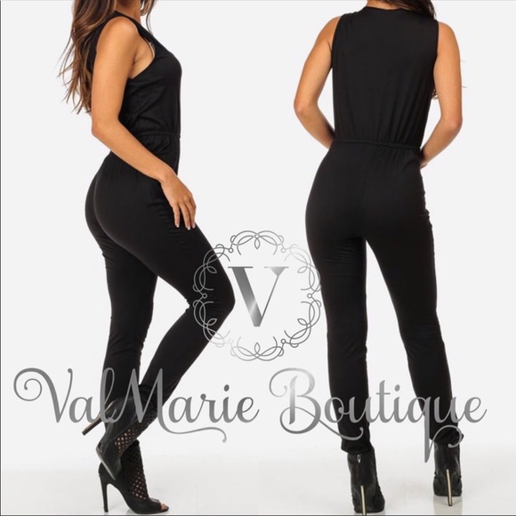 LAST RESTOCK! Sexy Black Zip Up Jumpsuit - Picture 2 of 3