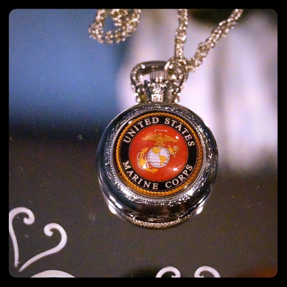 JUST IN  🆕 U.S. Marine Corps Silver Pocket Watch