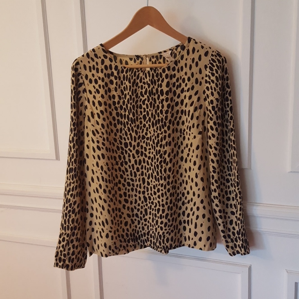JCREW animal print blouse