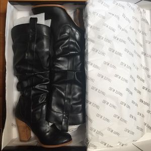 Colin Stuart Leather Tall High Heel Boots