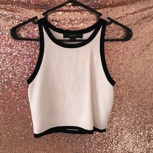 Forever 21 Black & White Crop Top