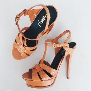 Saint Laurent
Tribute Orange Platforms
Size: 40
