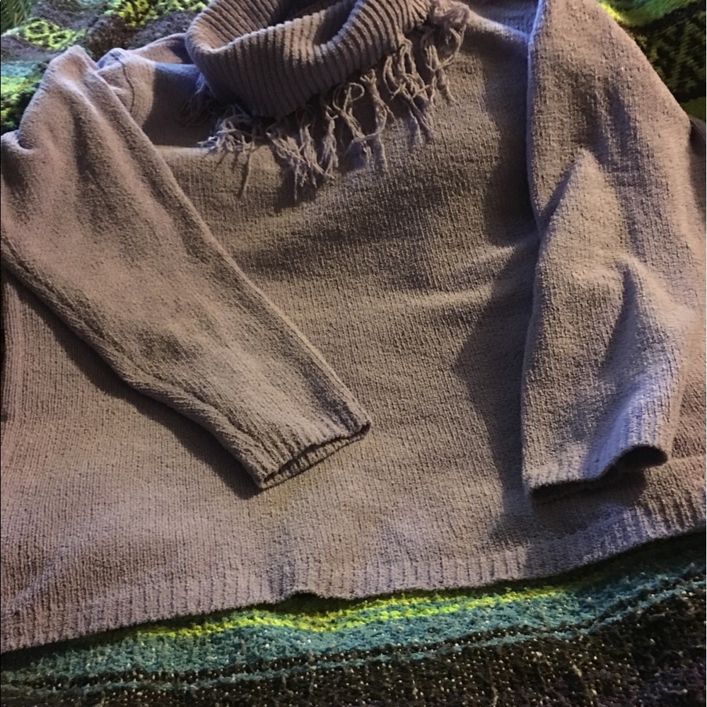 Simply soft and beautiful scarf neck sweater