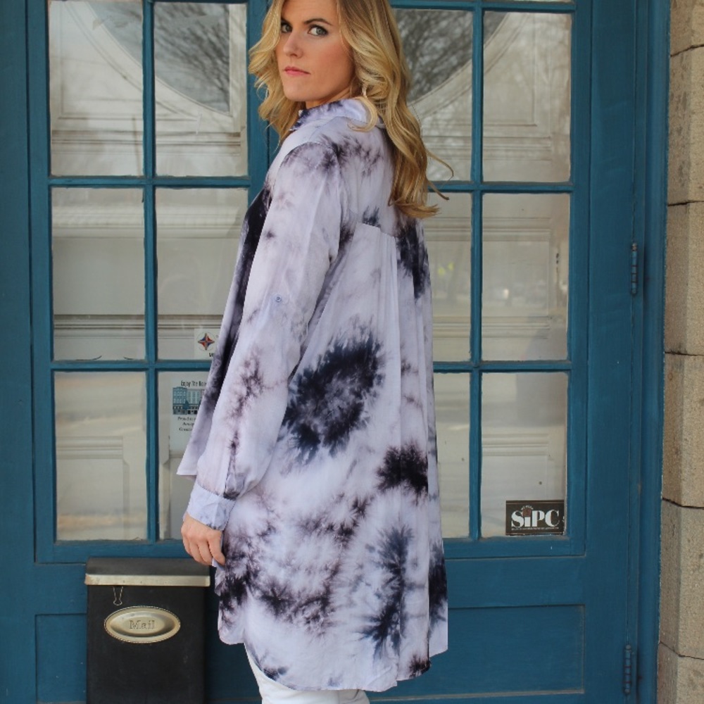 Tie Dye High Low Blouse