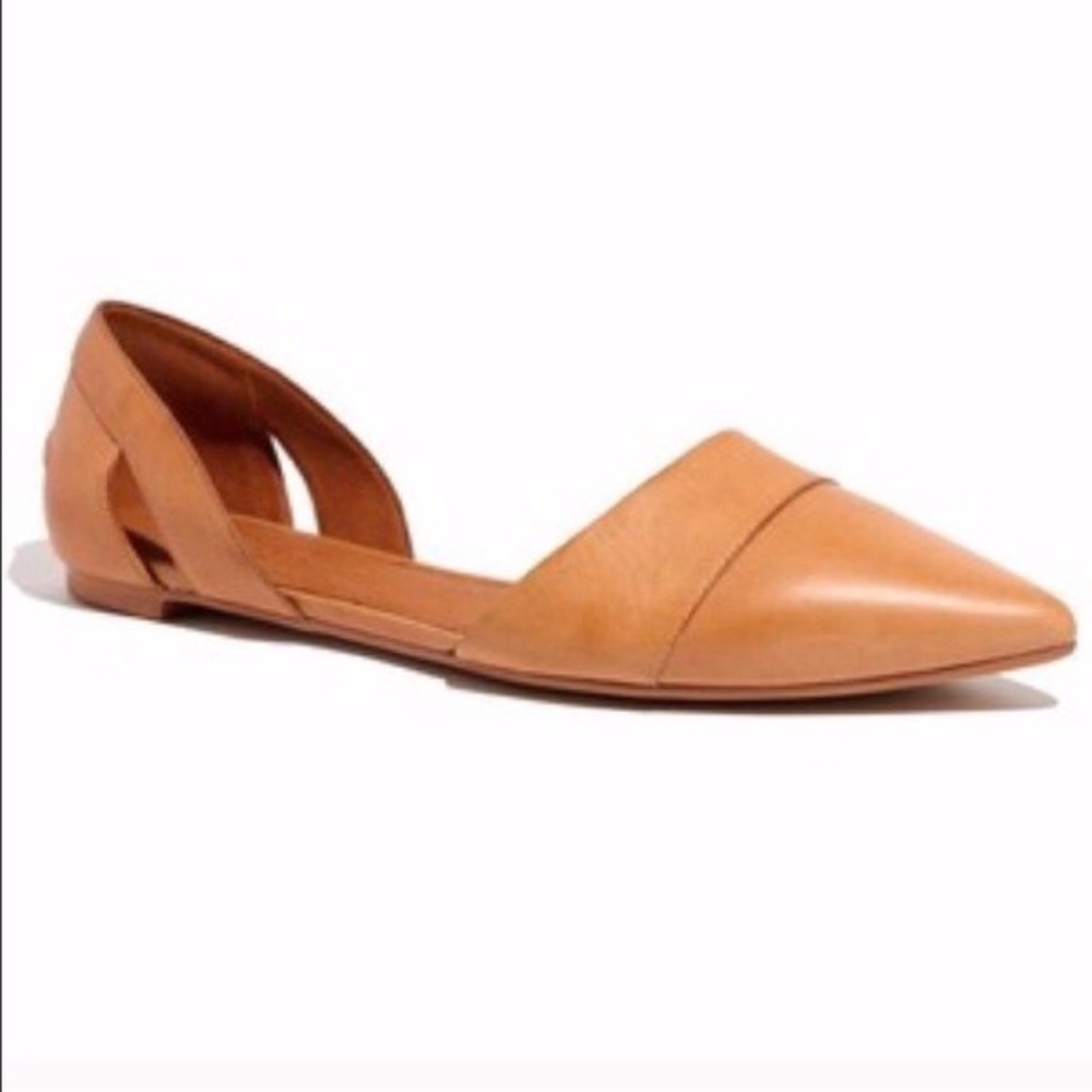 madewell D'orsay Leather flats  warm sand size 6