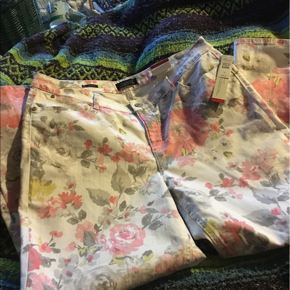 Talbots floral jeans