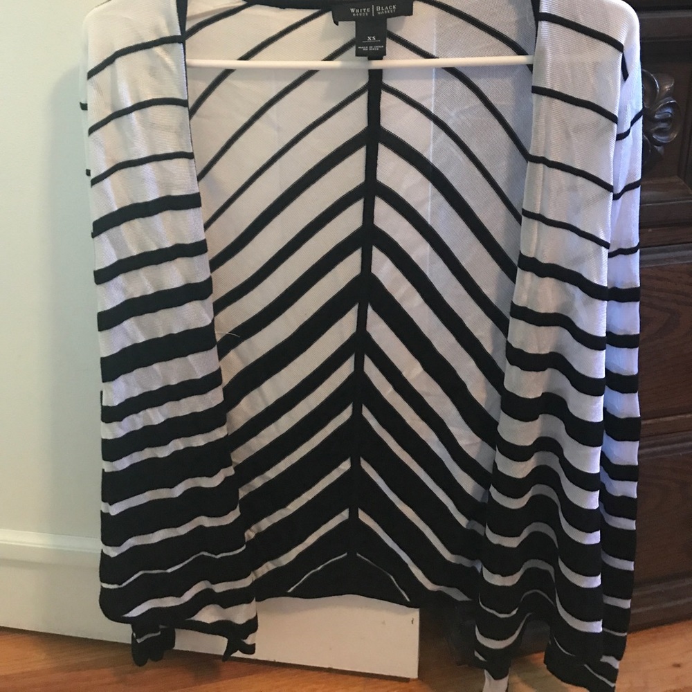 WHBM black and white cardigan