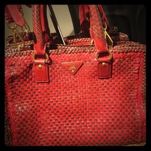 Prada Red Leather "Madras" Satchel
