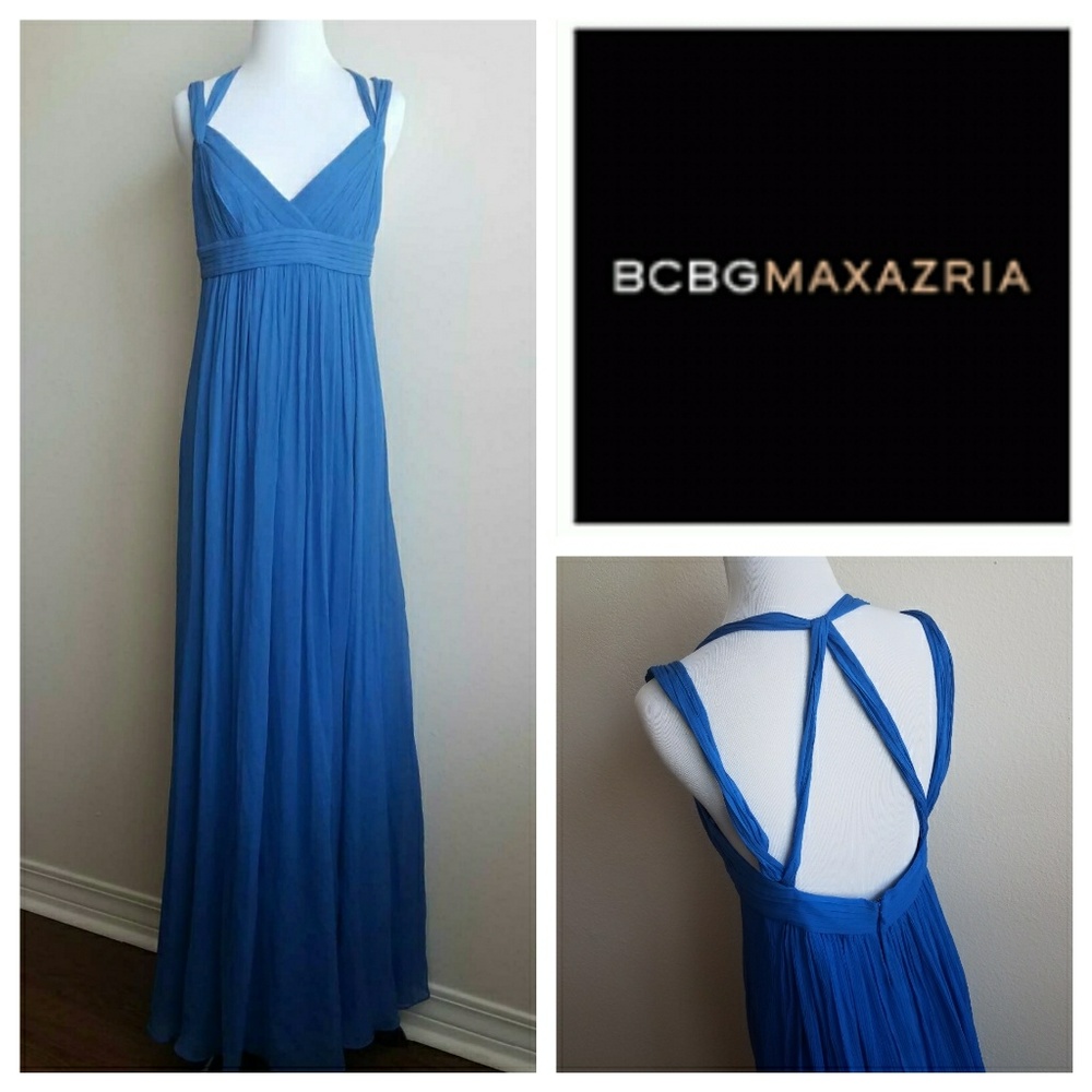 BCBG Max Azria Strap Back Blue Gown