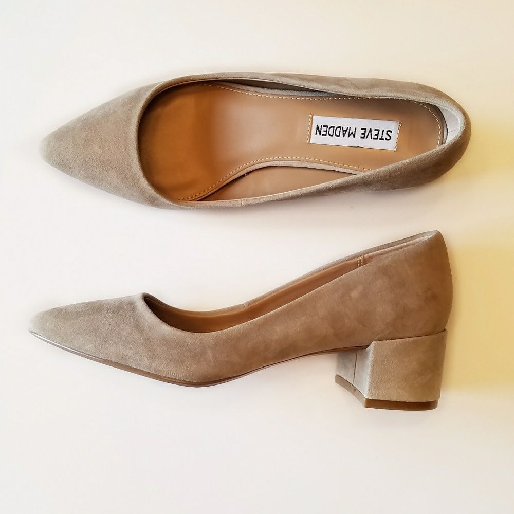Steve Madden Suede Taupe block - Picture 2 of 2
