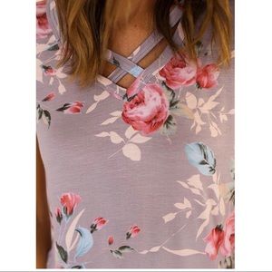Criss Cross Floral Tee