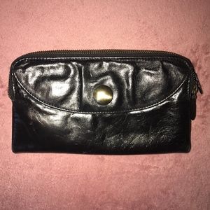 Latico Black Leather 3 Zipper Cluth Wallet