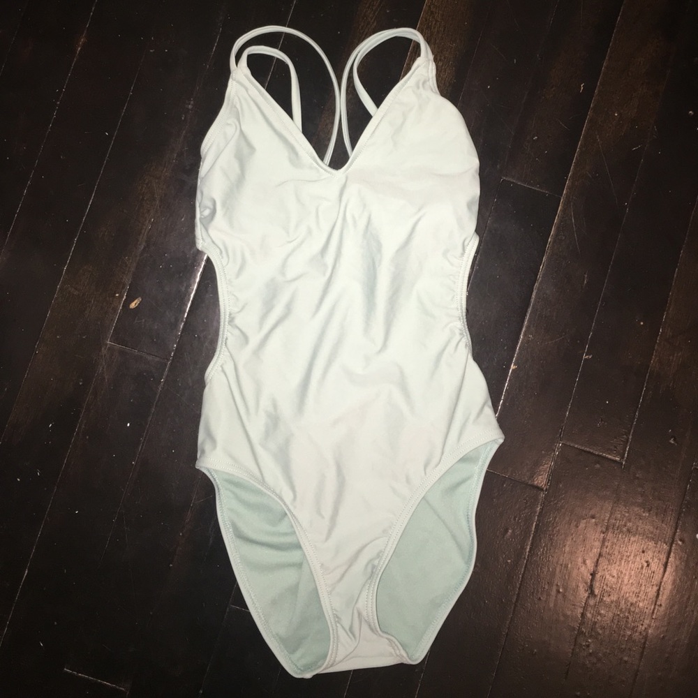 Light blue one piece swimming suit