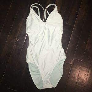 Light blue one piece swimming suit