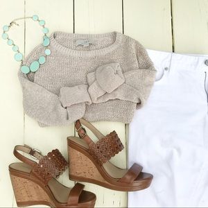 Ann Taylor Loft Oatmeal Colored Sweater