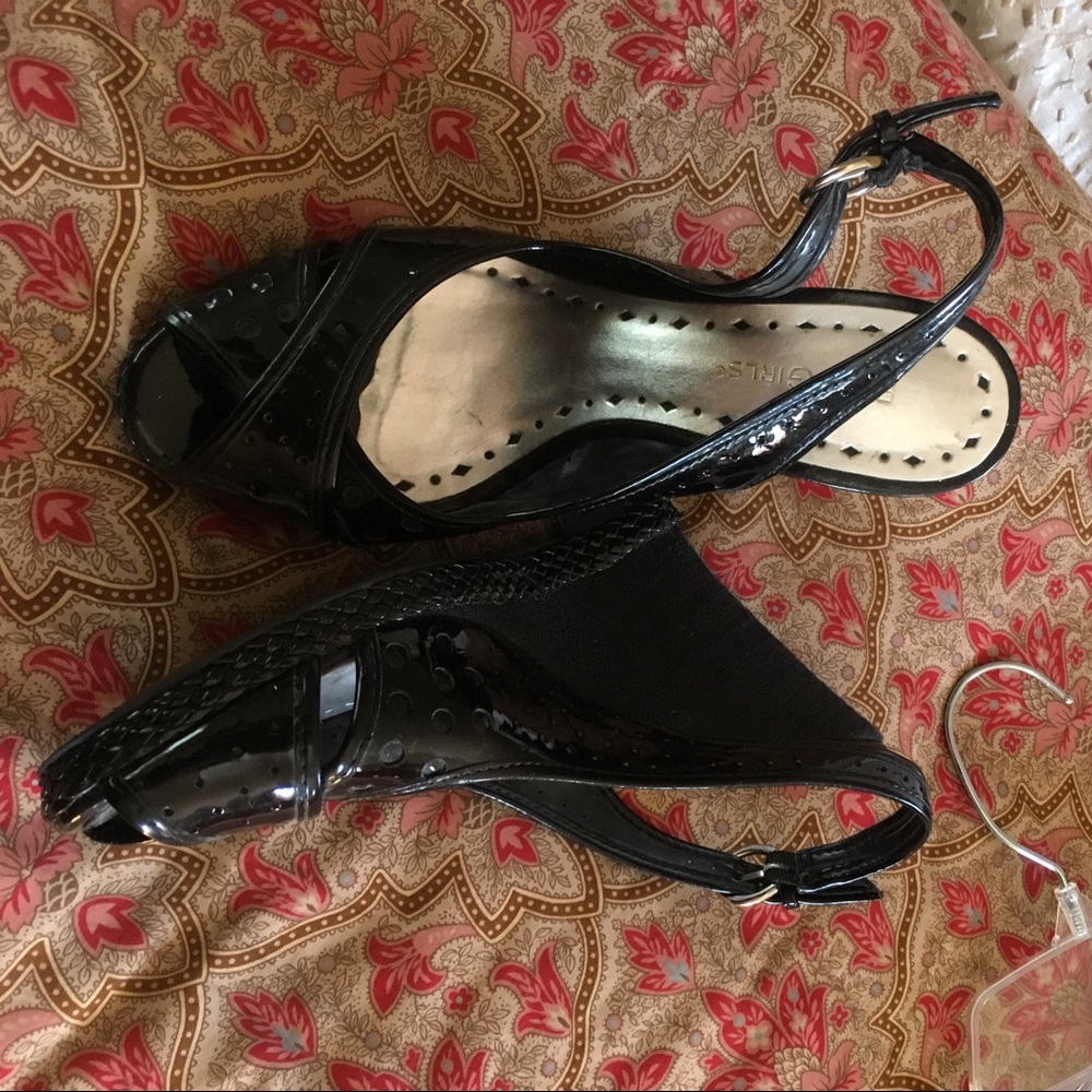BCBGirls wedge patent leather sandals