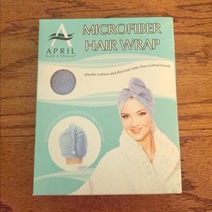Blue microfiber hair wrap