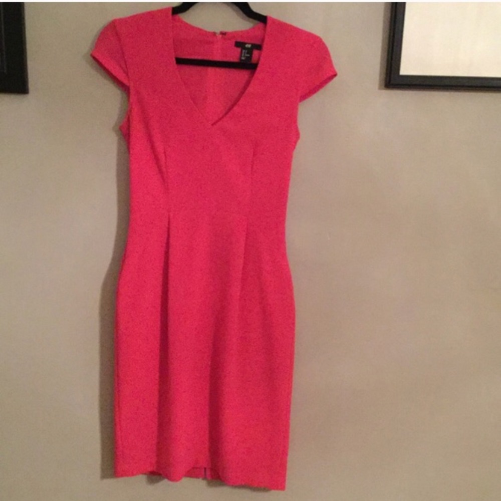 H&m hot pink knee length dress
