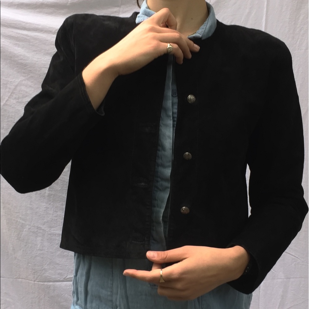 black suede jacket