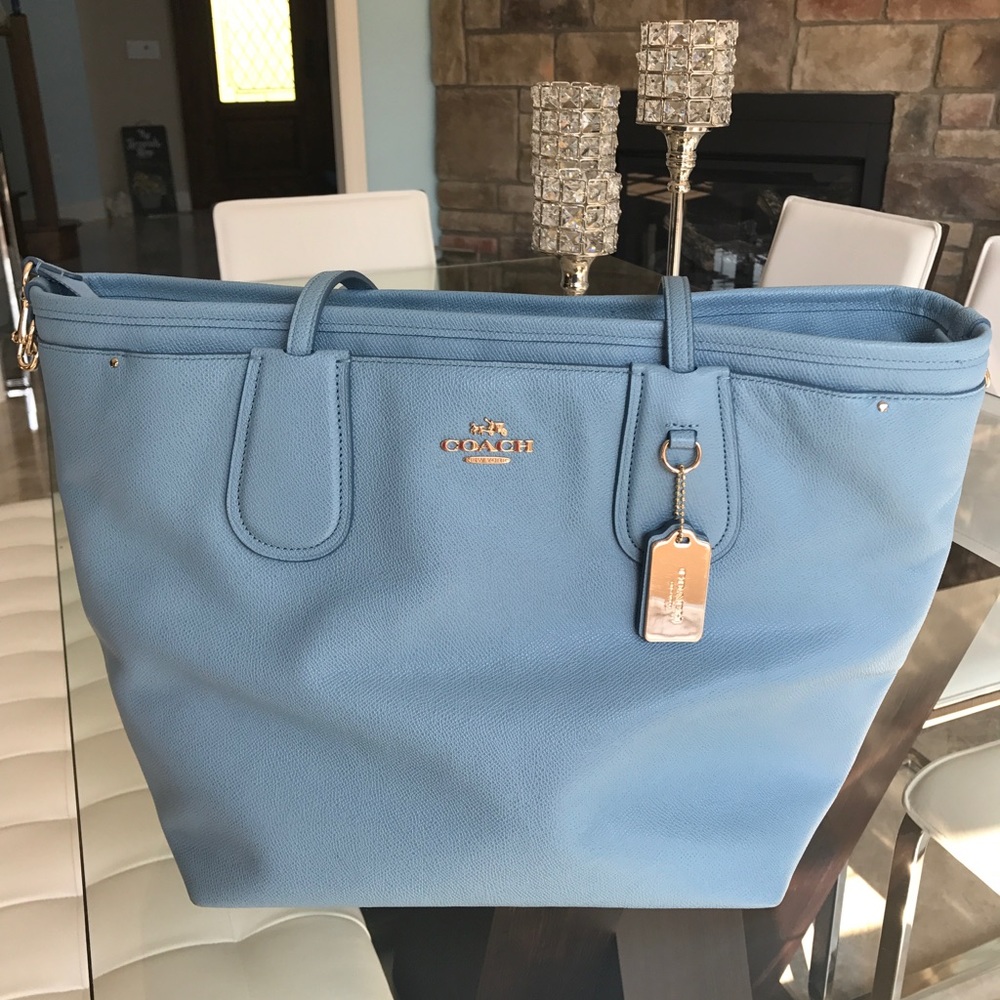 Pebbled Leather COACH Diaper Bag