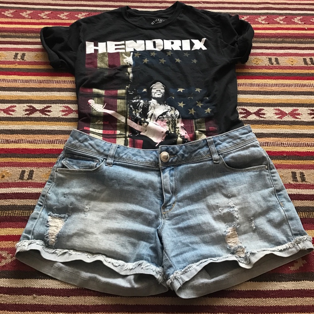 Light Wash Faded Jean Shorts